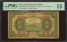 CHINA. 10 Yuan. 1 August 1930. Shanse Provincial Bank. Taiyuan. (Pick: S2673a, SM: S23-82a). PMG15 (tape repairs, annotation).