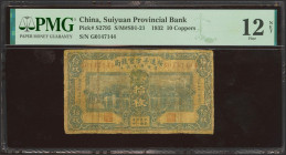 CHINA. 10 Coppers. 1932. Suiyuan Provincial Bank. (Pick: S2795, SM: S91-21). PMG12NET (repaired, reconstructed).