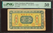 CHINA. 1 Yuan. Not Dated. Szechuan Official Bank. (Pick: S2809, SM: S100-1). PMG50 (minor edge damag, stains).
