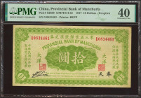 CHINA. 10 Yuan. 1917. Provincial Bank of Manchuria. (Pick: S2899, SM: T214-52). PMG40 (minor rust).