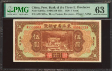 CHINA. 5 Yuan. November 1929. Provincial Bank of the Three Eastern Provinces. (Pick: S2962a, SM: T214-191c). PMG63 (minor discoloration).