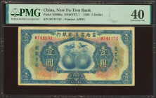 CHINA. 1 Dollar. 1929. New Fu-Tien Bank. (Pick: S2996a, SM: Y67-1). PMG40.