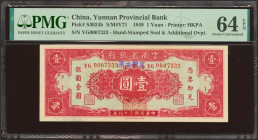 CHINA. 1 Yuan. 1949. Yunnan Provincial Bank. (Pick: S3024b, SM: Y71). PMG64EPQ.