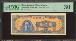 CHINA. 500 Yuan. 1948. Bank of Chang Chung. (Pick: S3054, SM: C6-4). PMG30.