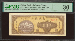 CHINA. 1000 Yuan. 1948. Bank of Chang Chung. (Pick: S3055, SM: C6-5). PMG30 (stains).
