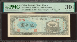 CHINA. 5000 Yuan. 1948. Bank of Chang Chung. (Pick: S3057, SM: C6-7). PMG30EPQ.