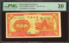 CHINA. 50 Yuan. 1939. Bank of Chinan. T’ai Hang. (Pick: S3070Db, SM: C81). PMG30 (corner added).
