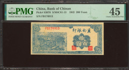 CHINA. 200 Yuan. 1942. Bank of Chinan. (Pick: S3078, SM: C81-13). PMG45.