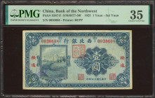 CHINA. 1 Yuan. 1 March 1925. Bank of the Northwest. Sui Yuan. (Pick: S3871f, SM: H77-30f). PMG35.
