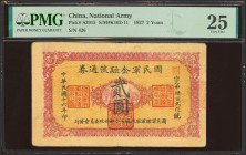 CHINA. 2 Yuan. 1927. National Army. (Pick: S3915, SM: K102-11). PMG25.