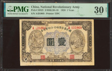CHINA. 1 Yuan. 1926. National Revolutionary Army. (Pick: S3925, SM: K104-10). PMG30NET (pieces added, paper damage).