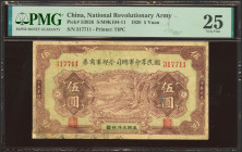 CHINA. 5 Yuan. 1926. National Revolutionary Army. (Pick: S3926, SM: K104-11). PMG25 (corner added, paper damage).