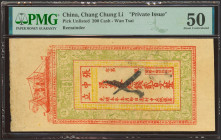 CHINA. 200 Cash. 1875. Zhang Zhong Li. Wanzoi. Private Issue. (Pick: Unlisted). PMG50 (cancelled, edge damage).