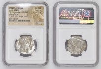 古代 ギリシア 紀元前440-404年 アッティカ アテネ テトラドラクマ銀貨 NGC Ch MS Strike: 5/5 Surface: 5/5 (4629442-009) GCV# 2526, HGC 4# 1597, SNG Copenhagen# 31, Silver, 17.22g, 約...