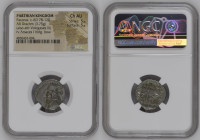 古代 パルティア王国 紀元後78-120年 パコルス ドラクマ銀貨 NGC Ch AU Strike: 5/5 Surface: 5/5 (4830432-004) 	Sellwood# 78.4, Silver, 3.60g, 21mm 紀元前にローマ帝国との戦争で亡くなったパルティア王国の王子パ...