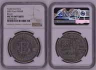 2020年 チャド共和国 ビットコイン 5000フラン銀貨 NGC MS70 TopPop (6187349-001) KM# 92, Silver 99.9%, 31.10g, 39.0mm チャドで発行されたビットコインモチーフの5000フラン銀貨です。あくまでもビットコインデザインであるため、...