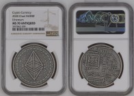2020年 チャド共和国 イーサリアム 5000フラン銀貨 NGC MS70 TopPop (3957862-009) KM# 90, Silver 99.9%, 31.10g, 39.0mm, チャドで発行されたイーサリアムモチーフの5000フラン銀貨です。あくまでもイーサリアムデザインであるため...
