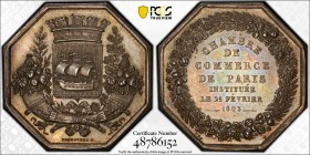 1803年銘 フランス パリ市商工会議所 ジェトン(銀製) レギュラーストライク PCGS MS62 TopPop (48786152) N#86318, Silver, 20.30g, 31.5mm, 1803年設立パリ市商工会議所のジェトンです。ナポレオン・ボナパルトが設立したといわれるパリ市の...