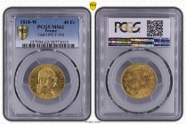 1818年 フランス ルイ18世 40フラン金貨 リールミント PCGS MS62 (38773013) Gad-1092 F-542, Franc 2014# 542, KM# 713, Gold 90.0%, 12.90g, 26.0mm, ルイ18世の肖像画描かれた40フラン金貨です。ルイ18...