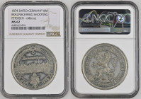 1874年銘ドイツ 射撃祭 ブラウンシュヴァイク ホワイトメタルメダル NGC MS62 (6689165-024) ブラウンシュヴァイクで行われた射撃祭発行の、1874年銘メダルです。表面にはブラウンシュヴァイクの都市景観、裏面には射撃祭では象徴的なライオンが描かれています。全体を乳白色のトーンが...