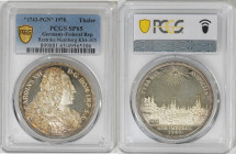 1978年 1742年銘 ドイツ カール7世 ターラー銀貨 リストライク PCGS SP65 準TopPop  (49565106) Silver 83.3%, 18世紀のターラー銀貨を70年代にリストライクした銀貨です。人気のニュルンベルクデザインのリストライク品として人気があり、製造から半世紀経...