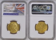 1714年 イギリス アン女王 ギニー金貨 NGC MS61+ (2124448-024) KM# 534, Sp# 3574, Gold 91.6%, 8.40 g, 25.0 mm アン女王のギニー金貨は、この数年でまた注目を集めています。1714年の8月1日にアン女王が崩御したことで、ステュア...