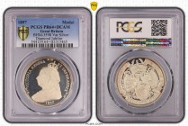 1897年 イギリス ヴィクトリア ダイヤモンド・ジュビリー 銀メダル リストライク TopPop PCGS PR64+ Deep Cameo (83315465) BHM# 3598, W&E# 3320A4, Silver, 27.2g, 37mm, ヴィクトリア女王即位60周年の銀メダルです。...