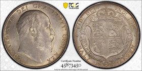1902年 イギリス エドワード7世 1/2クラウン銀貨 PCGS MS64 (45873450) KM# 802, Sp# 3980, Silver 92.5%, 14.14g, 32.3mm, エドワード7世の戴冠を記念して1902年に発行されたコインです。エドワード7世はエドワーディアンという...