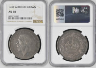 1933年 イギリス ジョージ5世 クラウン銀貨 NGC AU58 (6899720-007) KM# 836, Sp# 4036, Silver 50.0%, 28.28g, 38.6mm ジョージ5世のクラウン銀貨は、1920年以降銀の品位を50%に落としており、かつ1927年から1934年に発...