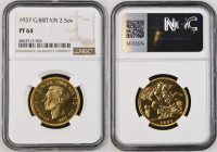 1937年 イギリス ジョージ6世 2ソヴリン金貨 NGC PF64 (6862513-004) KM# 860, Sp# 4075, Gold 91.6%, 15.98g, 28.0mm ジョージ6世の2ソヴリン金貨です。NGC社よりPF64の鑑定を受けています。ジョージ6世の2ソヴリンとしては最...