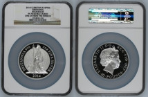 2014年 イギリス ブリタニア ハイレリーフ 10ポンド銀貨 NGC PF70 Ultra Cameo TopPop
(3918030-138) スラブ欠け KM# 1326, Sp# BSH2, Silver 99.9%, 156.30g, 65.0mm,  2014年に発行されたブリタニアの...