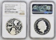 2019年 イギリス ヴィクトリア 生誕200周年記念 5ポンド銀貨 ピエフォー NGC PF70 Ultra Cameo TopPop (5950184-005) Sp# L77, KM# 1744b, Silver 92.5%, 56.56g, 38.6mm ヴィクトリア女王の生誕200周年を記...
