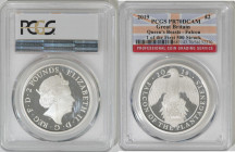 2019年 イギリス クイーンズビースト ファルコン 1オンス 2ポンド銀貨 PCGS PR70 Deep Cameo TopPop (36152270) 箱付 Sp# QBCSB5, KM# 1731, Silver 99.9%, 31.21g, 38.6mm 2019年に発行されたクイーンズビー...