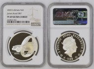 2020年 イギリス 007 James Bond 1オンス 2ポンド銀貨 NGC PF69 Ultra Cameo 準TopPop (6028033-003) Sp# JB4, KM# 1839, Silver 99.9%, 31.2g, 38.6mm, ジェームズ・ボンドを記念した3枚のコインシ...