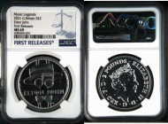 2021年 イギリス ミュージックレジェンド エルトン・ジョン 1オンス 2ポンド銀貨 First Releases NGC MS69 準TopPop (6080604-033) Sp# EJ2A, Silver 99,9%, 31.10g, 38.6mm, ミュージックレジェンドシリーズ第二弾、エ...