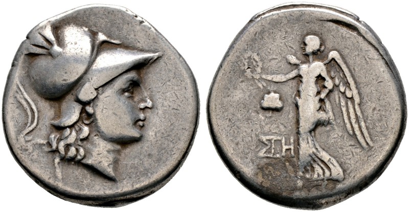 Pamphylia. Side. Tetradrachme 2.-1. Jh. v.Chr. Athenakopf mit korinthischem Helm...