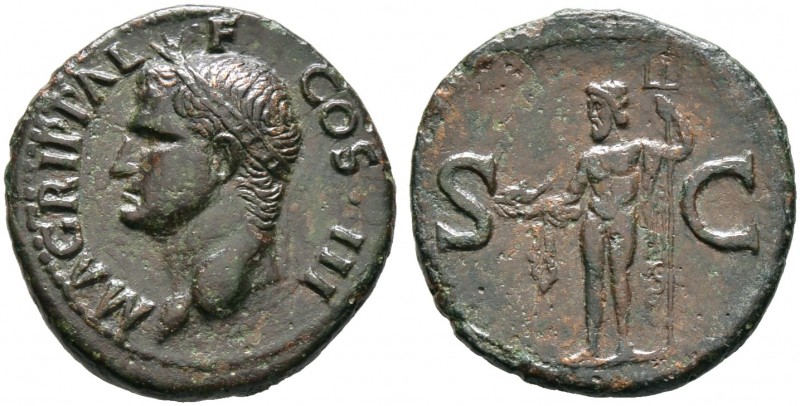Kaiserzeit. Agrippa †12 v. Chr. As (unter Caligula) 37/41 -Rom-. M AGRIPPA LF CO...