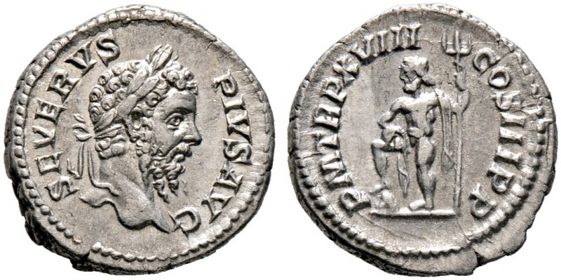 Kaiserzeit. Septimius Severus 193-211. Denar 210 -Rom-. SEVERVS PIVS AVG. Belorb...
