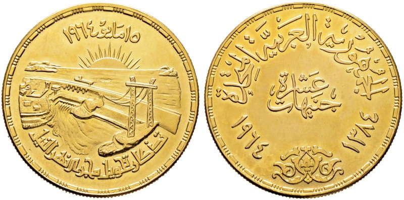 Ägypten. Vereinigte Arabische Republik 1958-1971. 10 Pounds 1964. Umleitung des ...