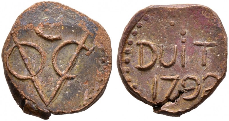 Ceylon als niederländische Kolonie (Vereinigte Ostindien-Compagnie). Bronze-1 Du...
