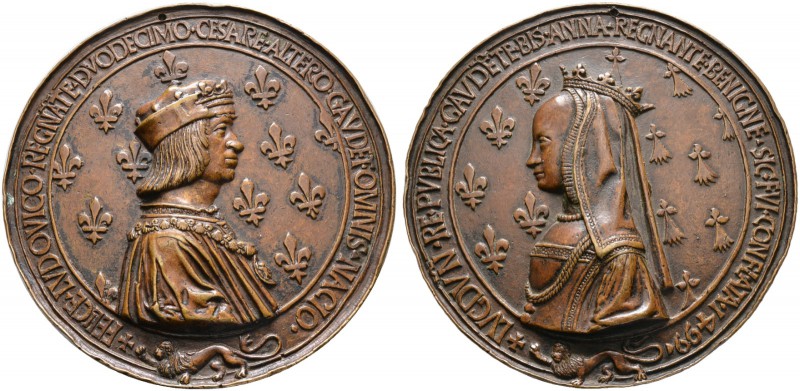 Frankreich-Königreich. Louis XII. 1498-1515. Bronzegussmedaillon 1499 von Nicola...