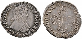 Frankreich-Königreich. Louis XIII. 1610-1643. Demi Franc (buste lauré au grand col rabattu) 1641 -Aix-. 13e type. Belor­beertes Brustbild im Harnisch ...