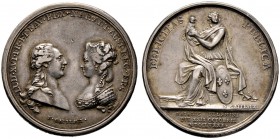 Frankreich-Königreich. Louis XVI. 1774-1793. Silbermedaille 1781 von N.-M. Gatteaux, auf die Geburt des Kronprinzen Louis Joseph Xavier Francois. Die ...
