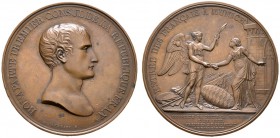 Frankreich-Königreich. Bonaparte, 1. Konsul 1799-1804. Bronzemedaille AN VIII (1800) von Andrieu und Gatteaux, auf den Einzug in München. Bloße Büste ...