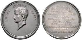 Frankreich-Königreich. Bonaparte, 1. Konsul 1799-1804. Silbermedaille ANNO X (1802) von Mercié, auf die Beratung in Lyon wegen der Umwandlung der Cisa...