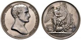 Frankreich-Königreich. Bonaparte, 1. Konsul 1799-1804. Silbermedaille 1802 von Andrieu und Caqué, auf den Frieden von Amiens. Bloße Büste nach rechts ...