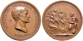 Frankreich-Königreich. Napoleon I. 1804-1815. Bronzemedaille ANNO III (1800) von Manfredini, auf die Vereitelung des Attentats zu Mailand. Bloße Büste...