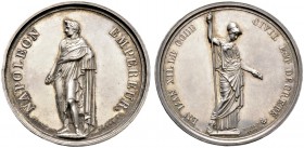 Frankreich-Königreich. Napoleon I. 1804-1815. Silbermedaille AN 12 (1804) von Brenet, auf den Code Civil. Ansicht der Napoleon-Statue von Chaudet / St...