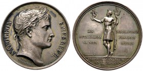 Frankreich-Königreich. Napoleon I. 1804-1815. Silbermedaille 1805 von Andrieu und Brenet, auf die Rückeroberung französischer Fahnen in Innsbruck. Bel...