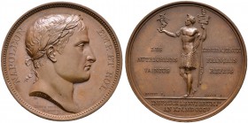 Frankreich-Königreich. Napoleon I. 1804-1815. Bronzemedaille 1805 von Droz und Brenet, auf die Rückeroberung französischer Fahnen in Innsbruck. Ähnlic...